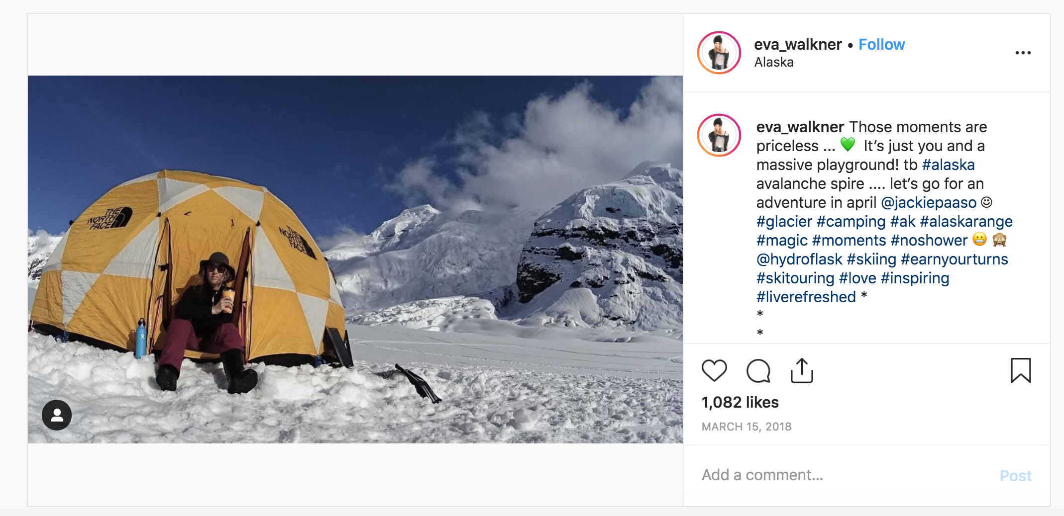 The North Face audience segments with social listening data