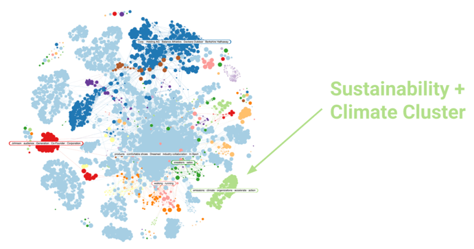 Conversation cluster analysis regarding Allbirds footwear
