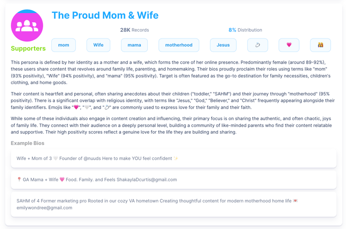 Figure 1: Target personas via Infegy Starscape’s Personas AI widget (July 2024 through July 2025); Infegy Social Dataset.