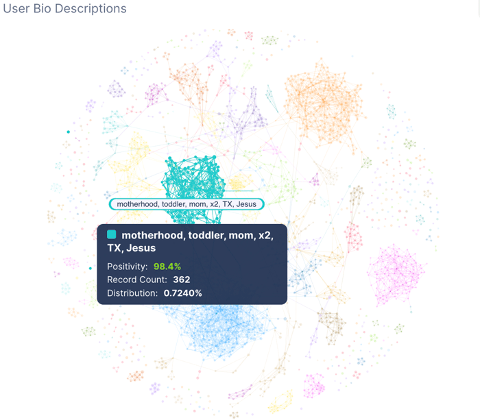 Figure 3: Target Source Bios Motherhood cluster (January 2025 through June 2025); Infegy Social Dataset.